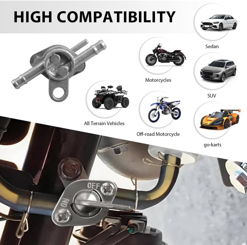 FSTURIOS 2 PCS Inline Fuel Tank Tap Valve, 6mm Motorcycle Inline Fuel Petcock Shut Off Valve, Gas Fuel Tank Tap On-Off Switch for 50/70/90/110/125/140/150cc ATV Scooter Dirt Bike - Image 4